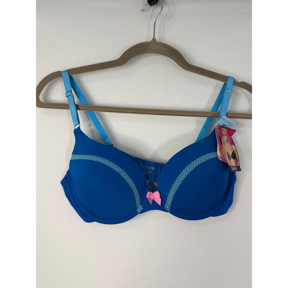 Lily of France Ego Boost Push Up Bra Women 36C Blue Lace Convertible 2131101 NWT